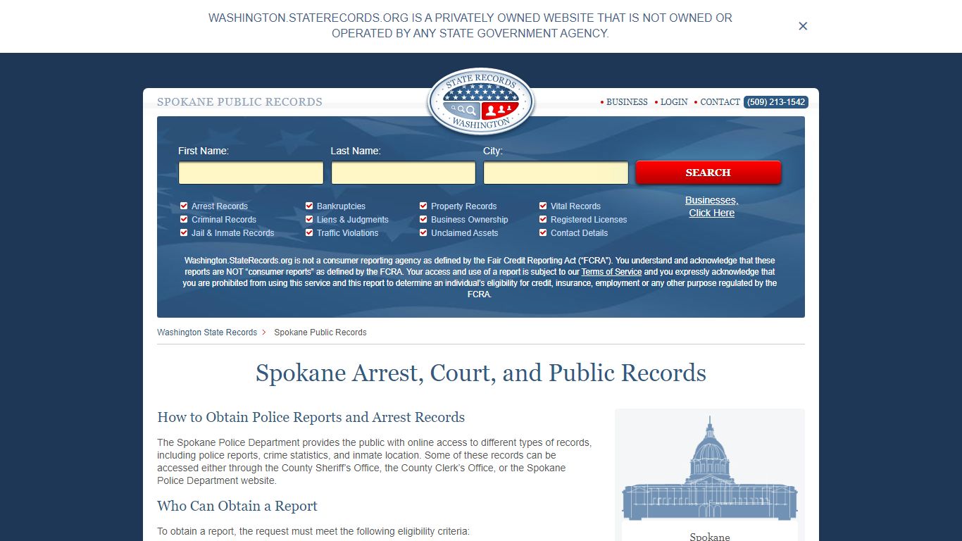 Spokane Arrest and Public Records | Washington.StateRecords.org